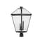 Z-Lite Talbot 3 Light Outdoor Post Mount Fixture, Black & Clear Beveled 579PHXLR-BK - alternate 3